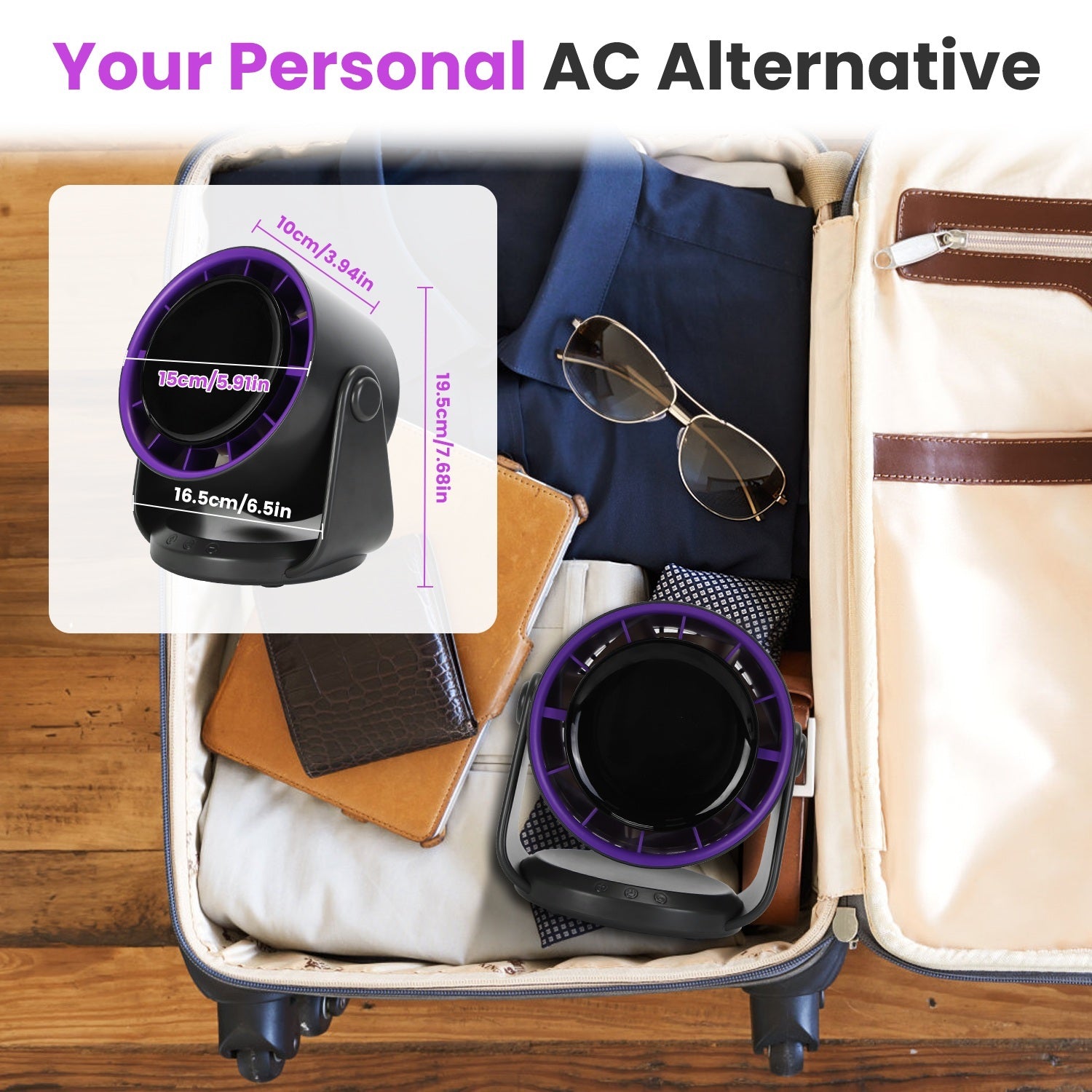 Rechargeable Mini Desk & Wall Fan