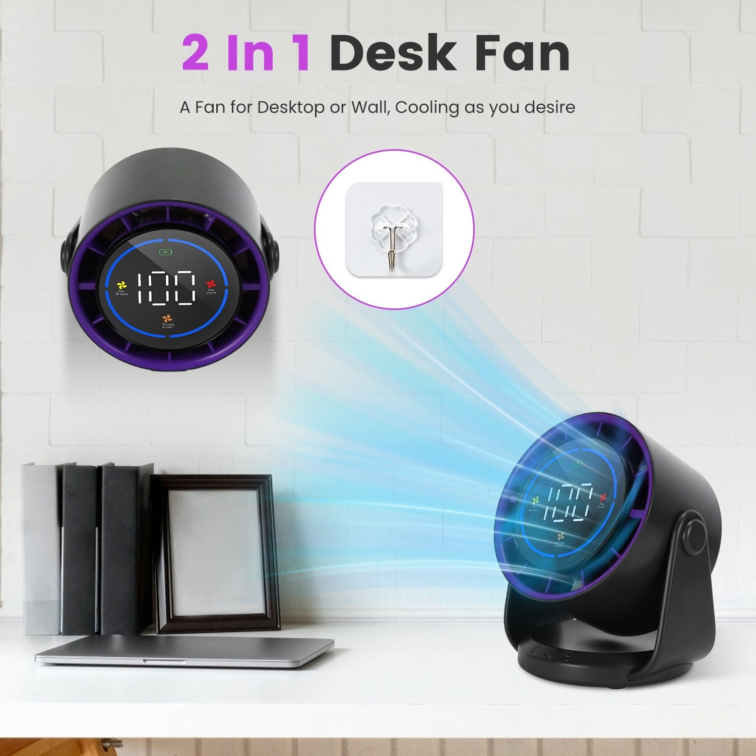 Rechargeable Mini Desk & Wall Fan