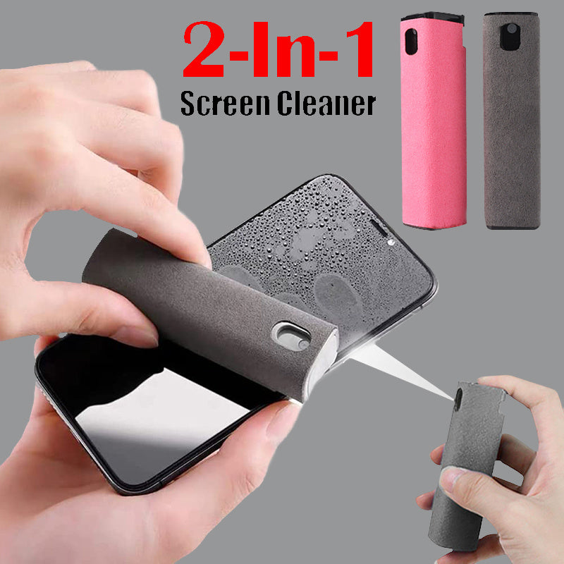 All-in-One Portable Screen Cleaner with Spray & Wipe