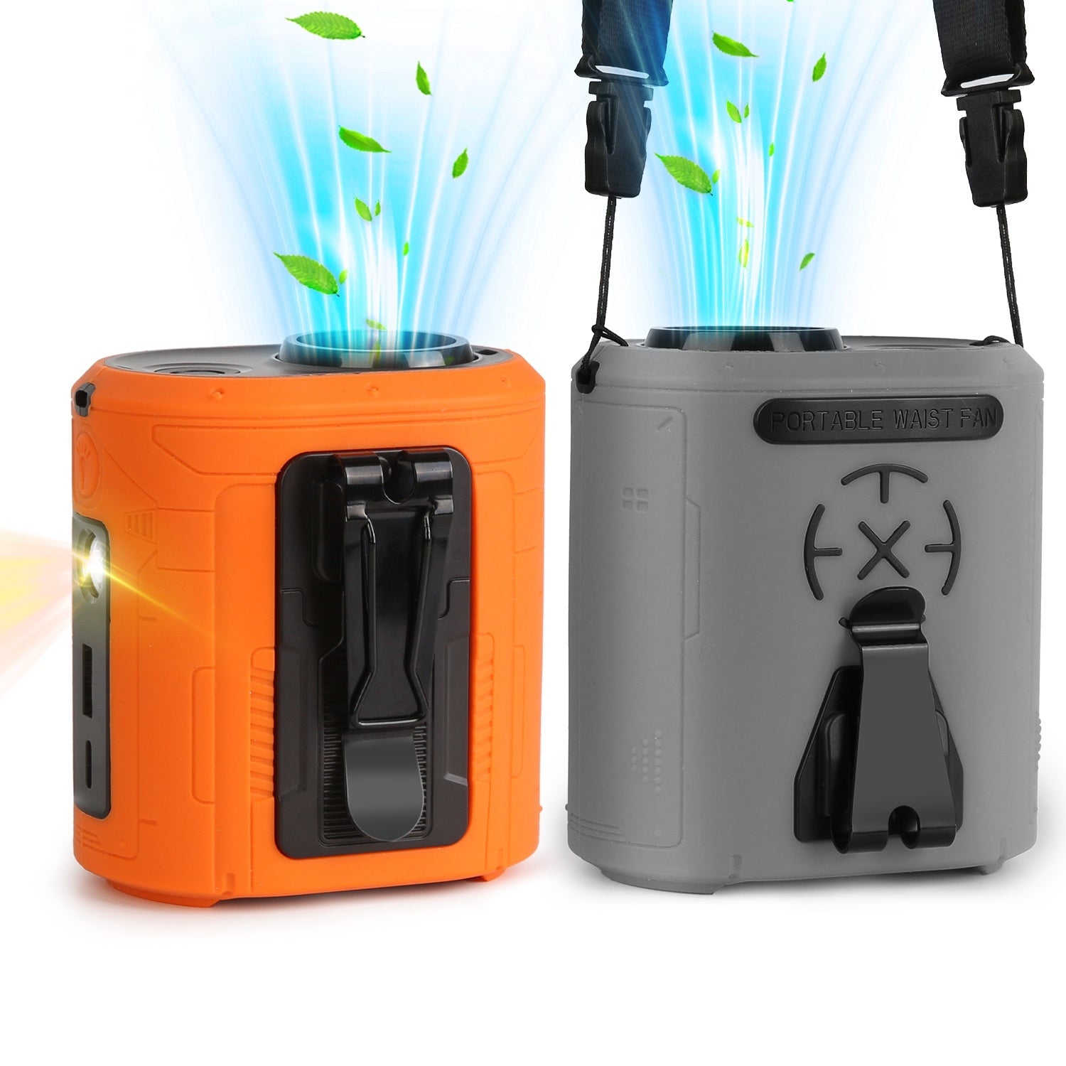 5-in-1 Portable Waist Clip Fan with LED & Power Bank