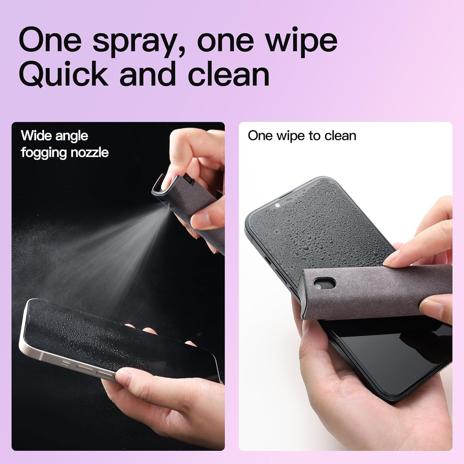 All-in-One Portable Screen Cleaner with Spray & Wipe