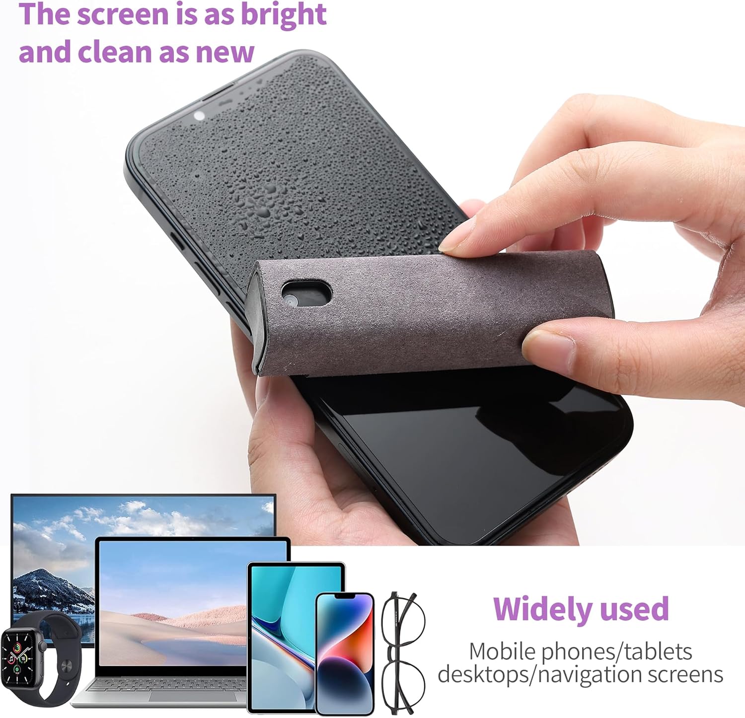All-in-One Portable Screen Cleaner with Spray & Wipe