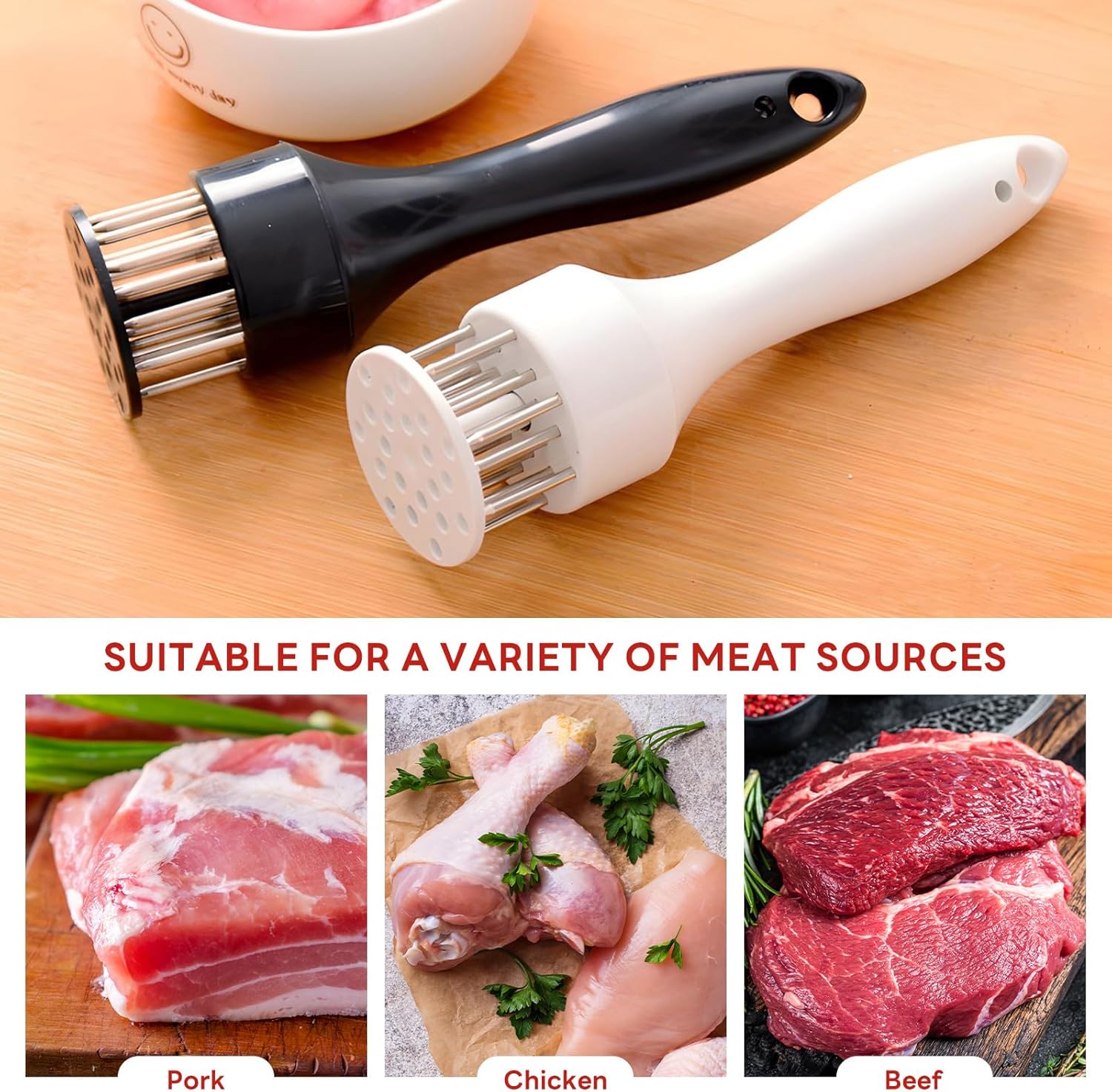 Stainless Steel Meat Tenderizer Needle Tool – 21-Blade