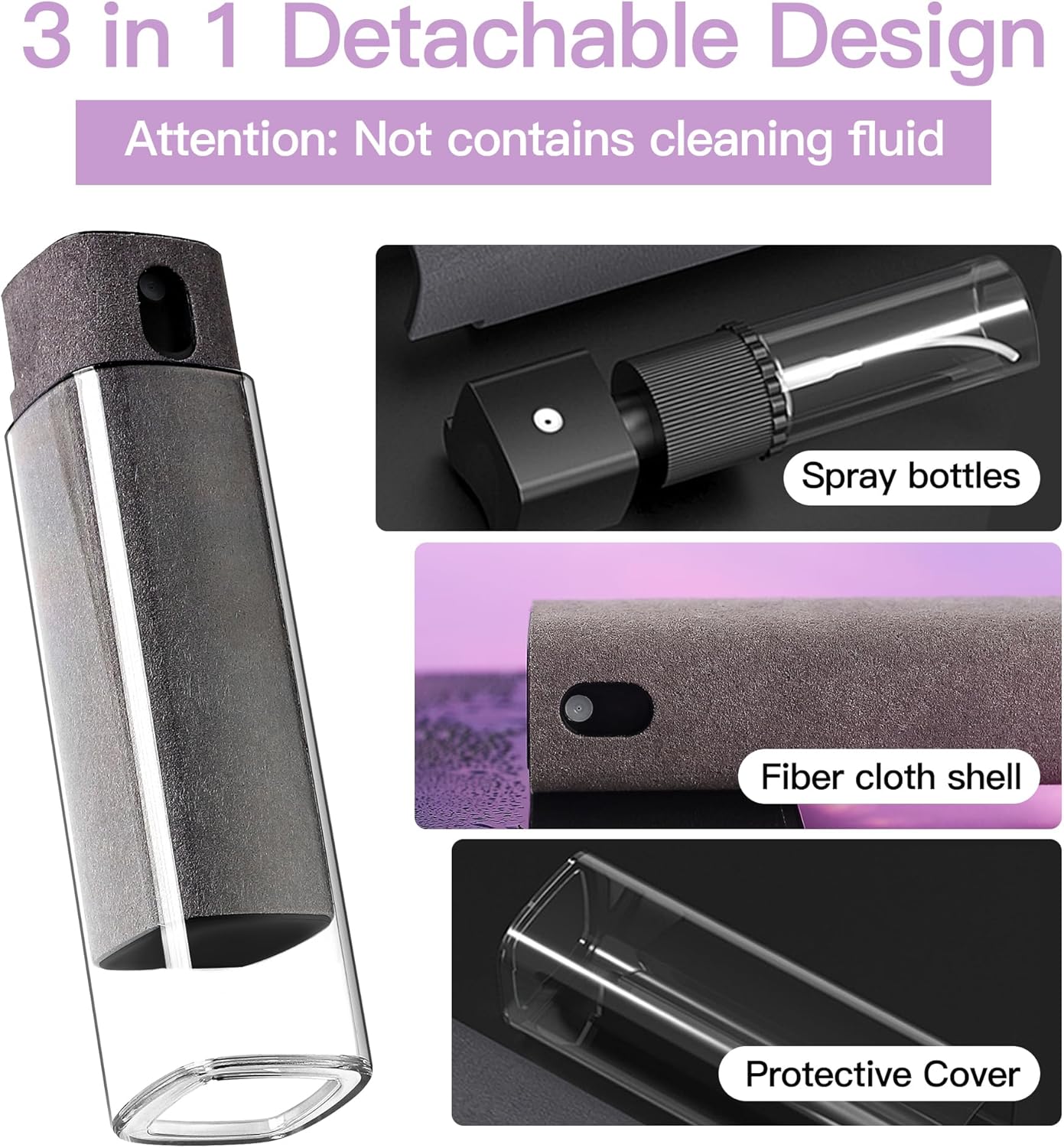 All-in-One Portable Screen Cleaner with Spray & Wipe