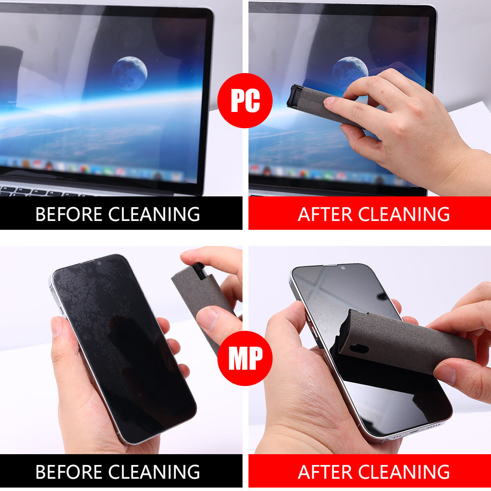 All-in-One Portable Screen Cleaner with Spray & Wipe
